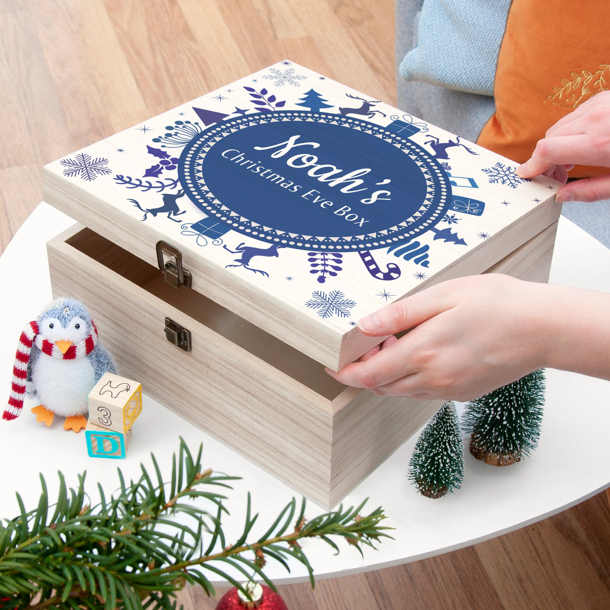 Personalised Snowflake Wreath Christmas Eve Box