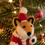 Handmade Felt Santa Fox Christmas Decoration
