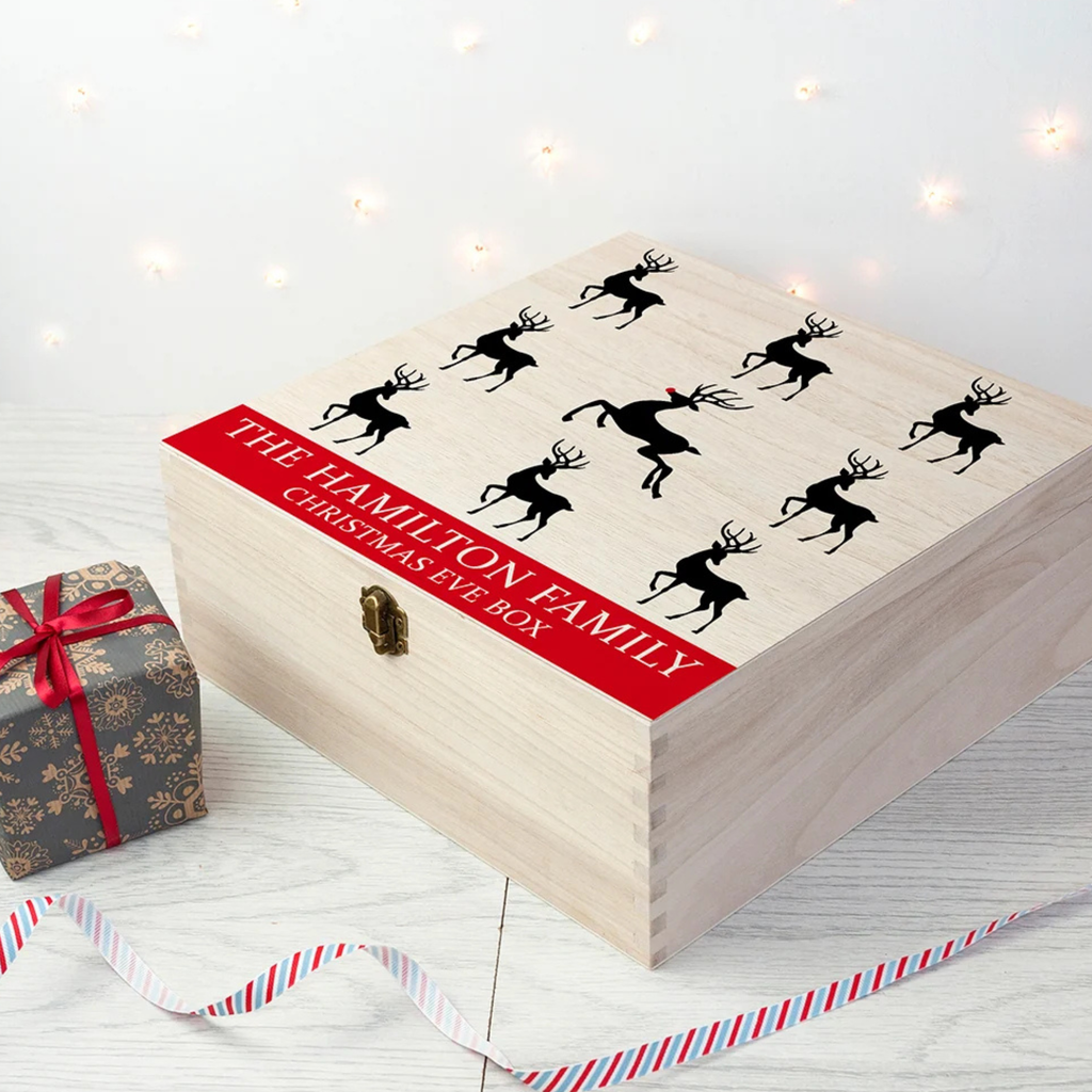 Personalised Reindeer Family Christmas Eve Box