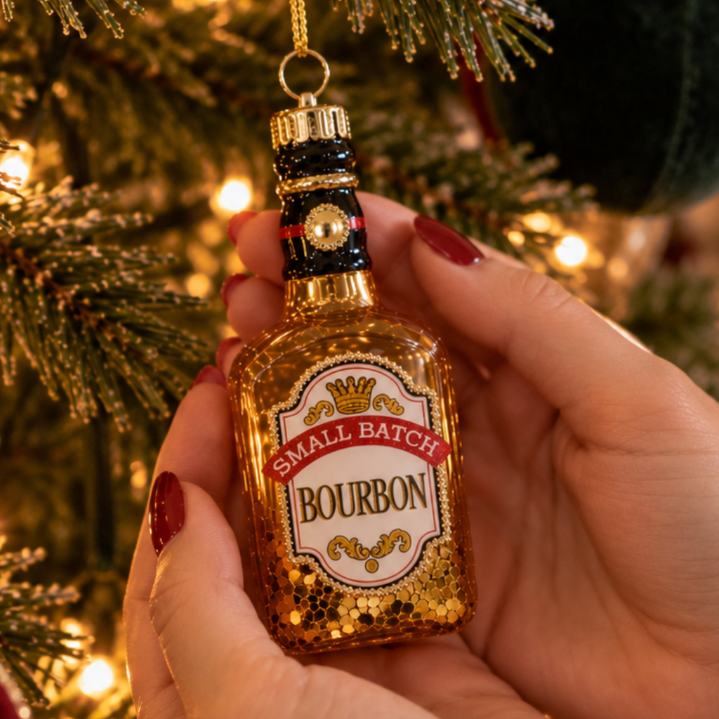 Bourbon Whiskey Bottle Christmas Bauble