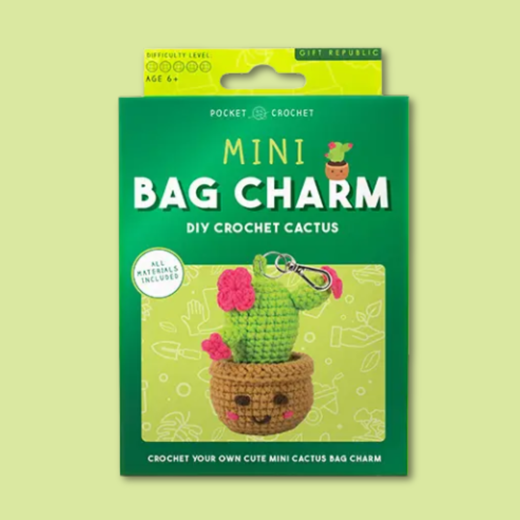 Mini Cactus DIY Crochet Bag Charm Kit