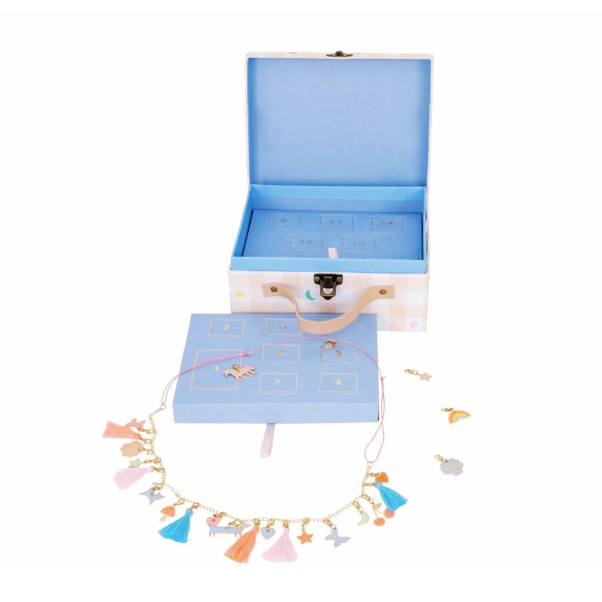 Personalised Enamel Charm Necklace Advent Calendar