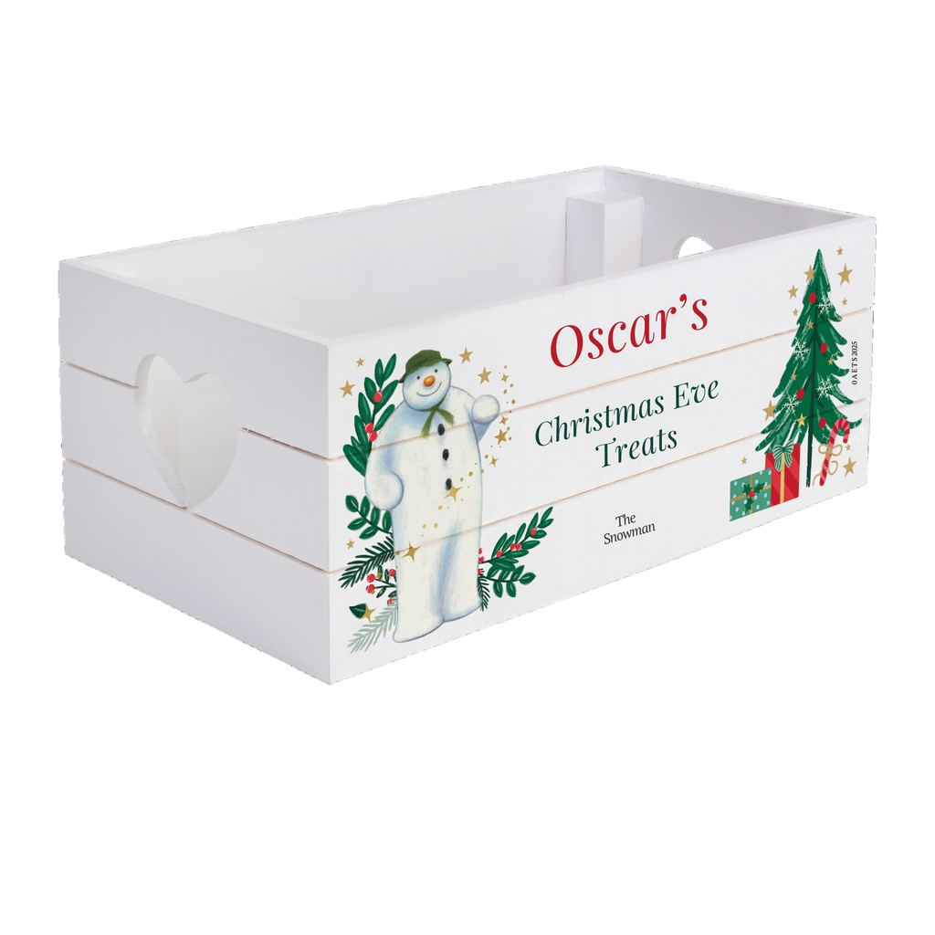 Personalised The Snowman Christmas Wishes Wooden Crate