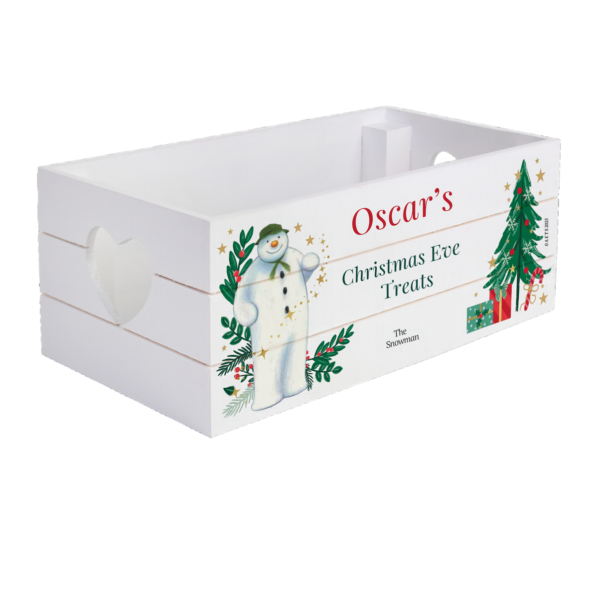 Personalised The Snowman Christmas Wishes Wooden Crate