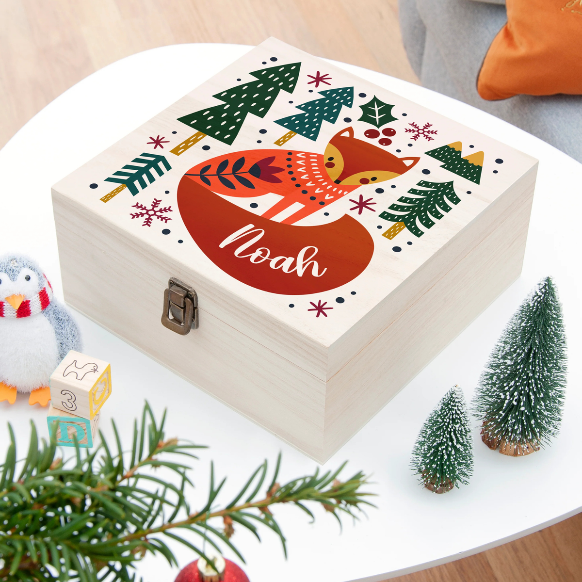 Personalised Scandi Fox Christmas Eve Box
