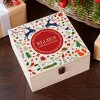 Personalised Festive Woodland Red Christmas Eve Box