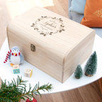 Personalised Christmas Eve Chest with Mistletoe Wreath