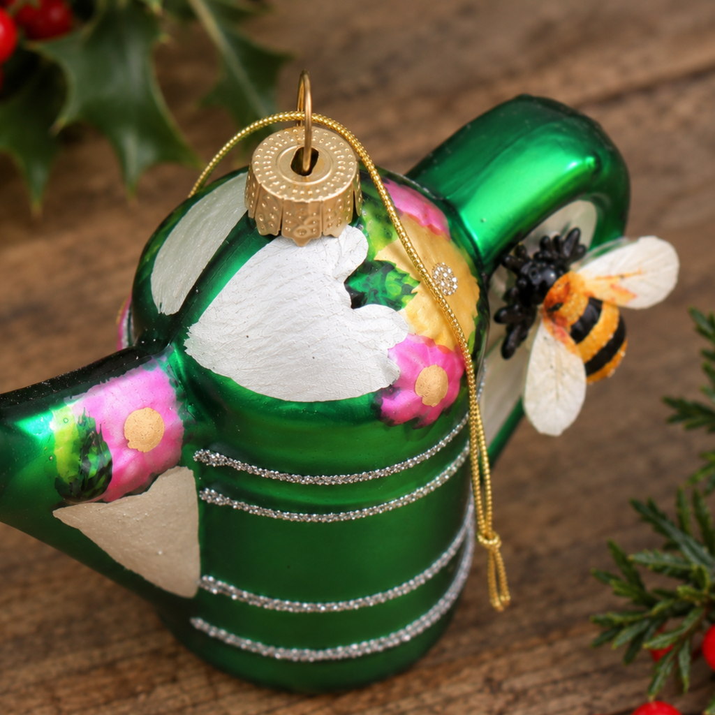 Green Watering Can Christmas Bauble