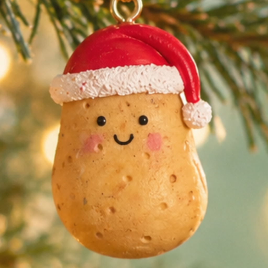 Set of 3 Happy Potato Christmas Bauble