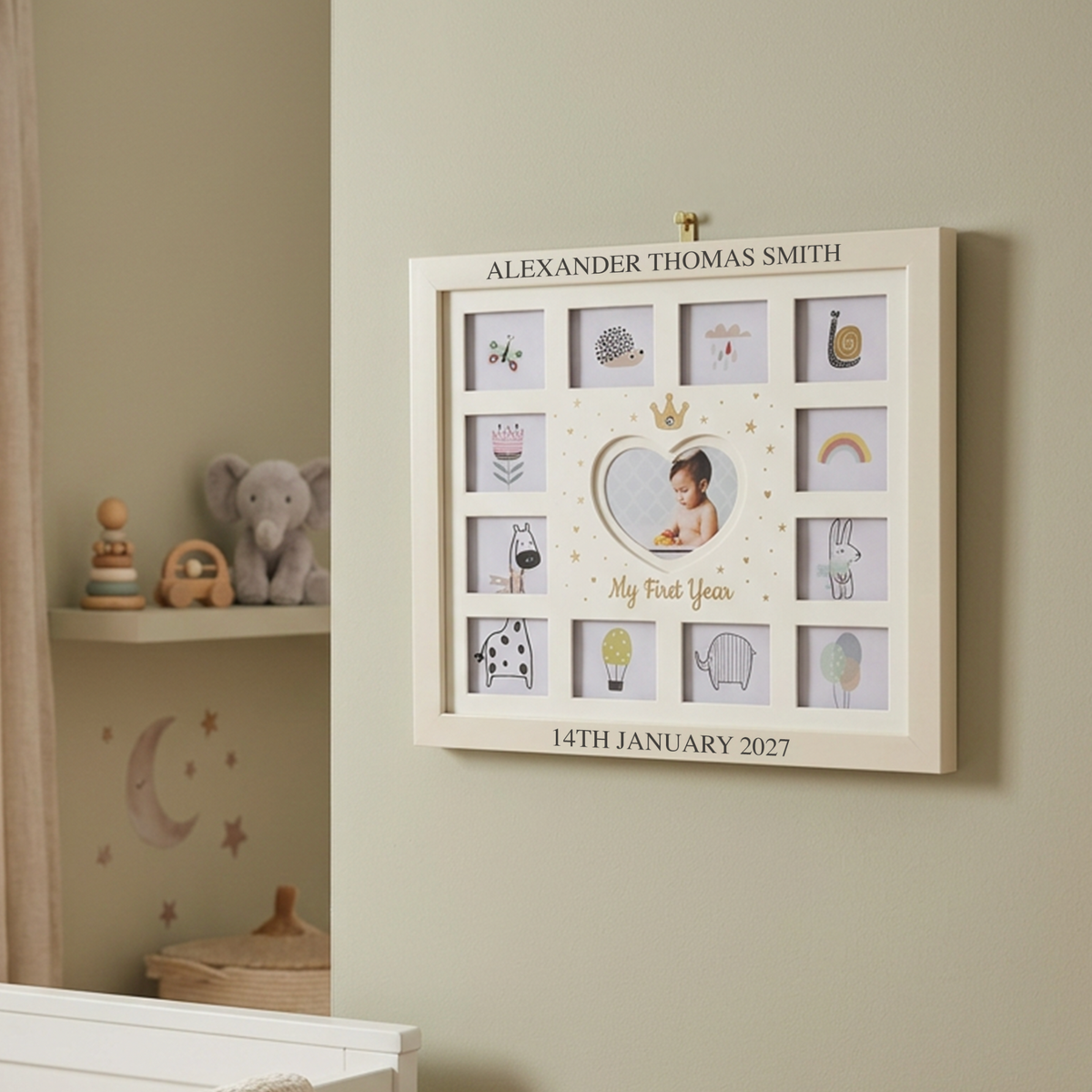 My First Year Cream Baby Photo Frame