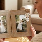 Personalised Mr & Mrs Double Heart Frame