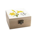 Personalised Birth Flower Wooden Jewellery Box