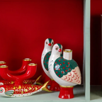 Hand-Painted Bird Ceramic Candle Holder