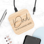 Personalised Bamboo Wireless Phone Charger