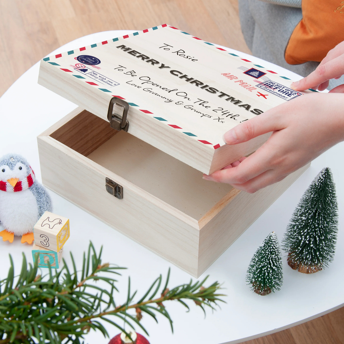 Personalised Nostalgic International Mail Christmas Box
