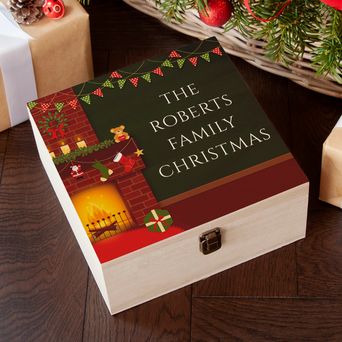 Personalised Fireplace Christmas Eve Box