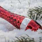 Red and Silver Hammer Glass Christmas Bauble
