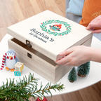 Personalised Penguin Wreath Baby's First Christmas Eve Box