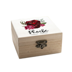 Personalised Birth Stone Wooden Jewellery Box