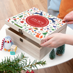 Personalised Festive Woodland Red Christmas Eve Box