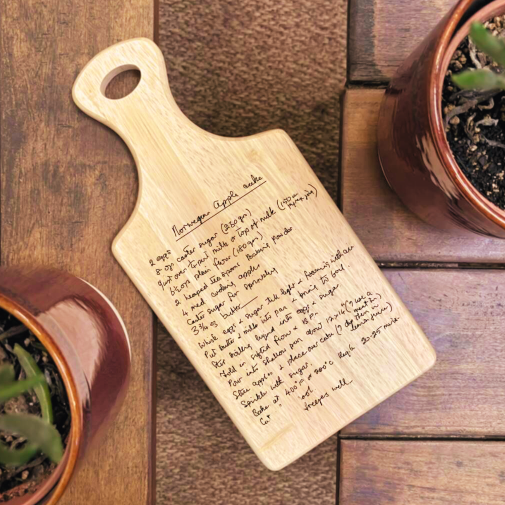 Personalised Hand Written Recipe Paddle Board