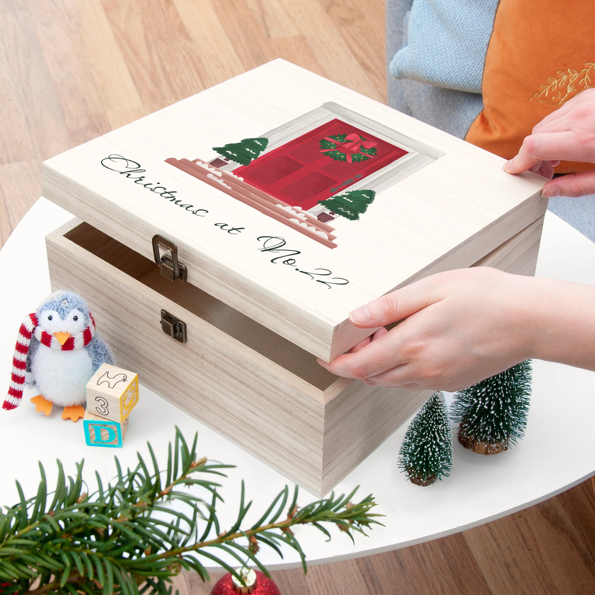 Personalised Festive Door Christmas Box