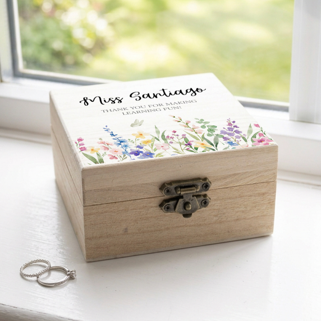 Personalised Teacher Gift Wooden Keepsake Box