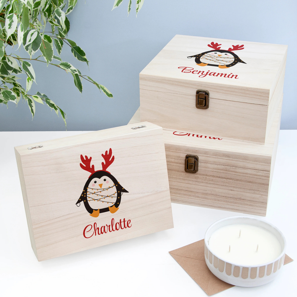 Personalised Festive Penguin Christmas Eve Box