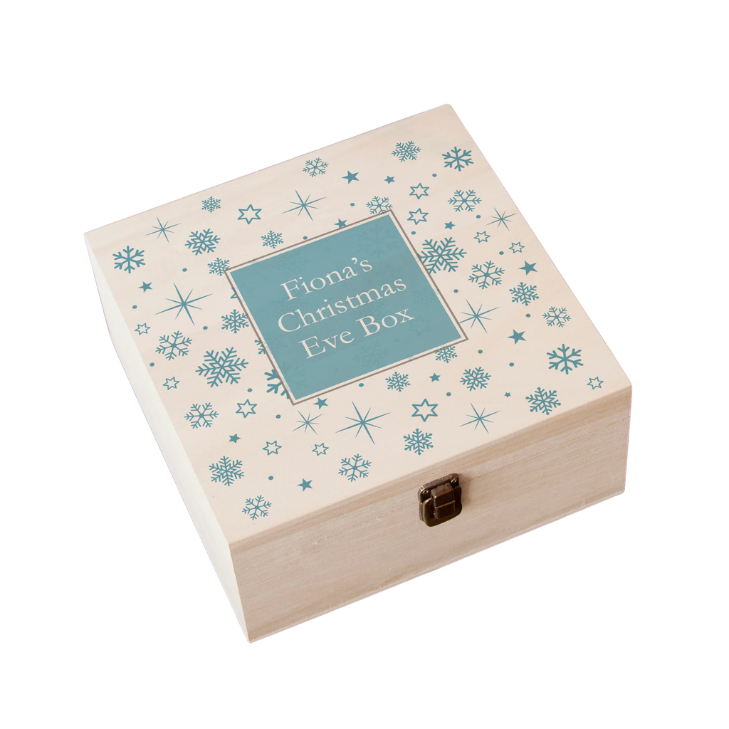 Personalised Ice Blue Snowflake Christmas Eve Box