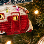 Red Caravan Glass Christmas Bauble