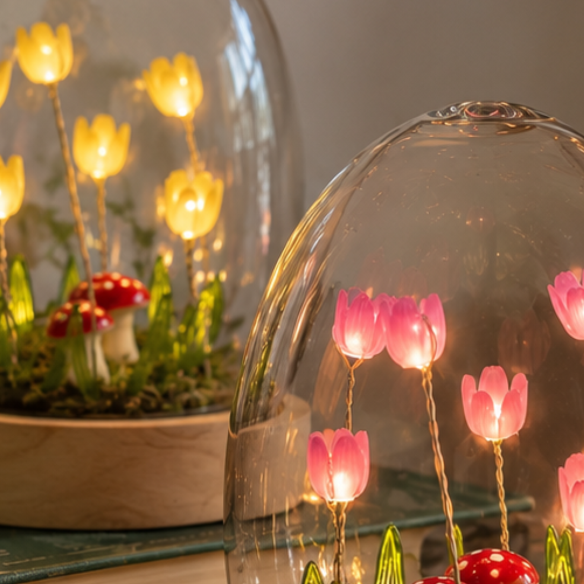 Flower Dell LED Glass Dome Light