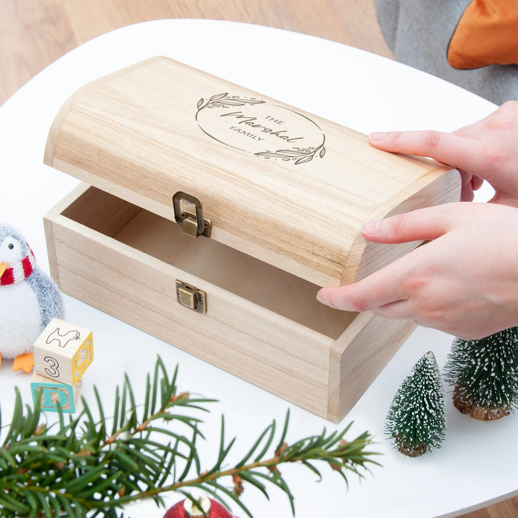 Personalised Family Christmas Keepsake Chest