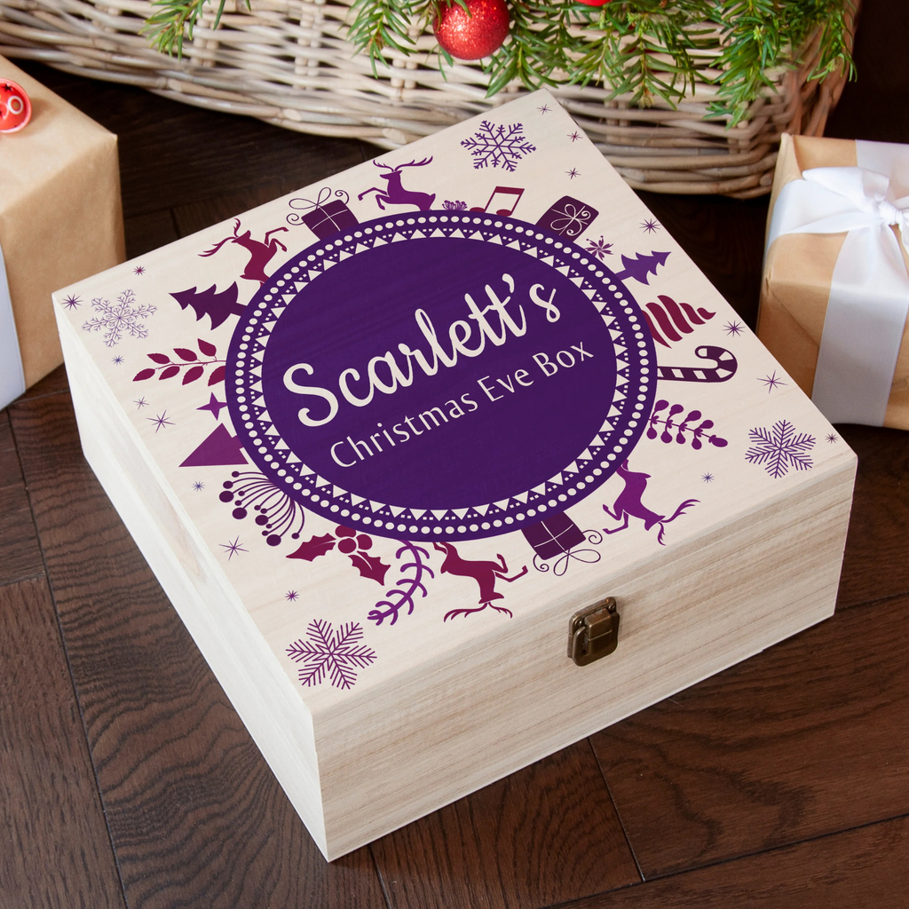 Personalised Snowflake Wreath Christmas Eve Box