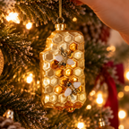 Bee Honeycomb Glass Christmas Bauble