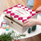 Personalised Harlequin Diamond Pattern Christmas Eve Box