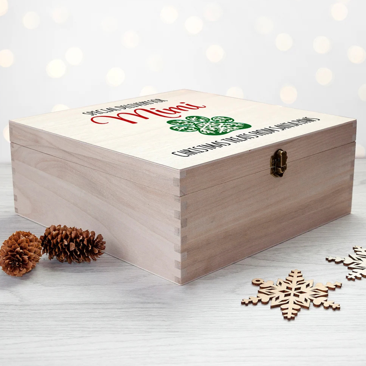 Personalised Pet Paw Christmas Treats Box