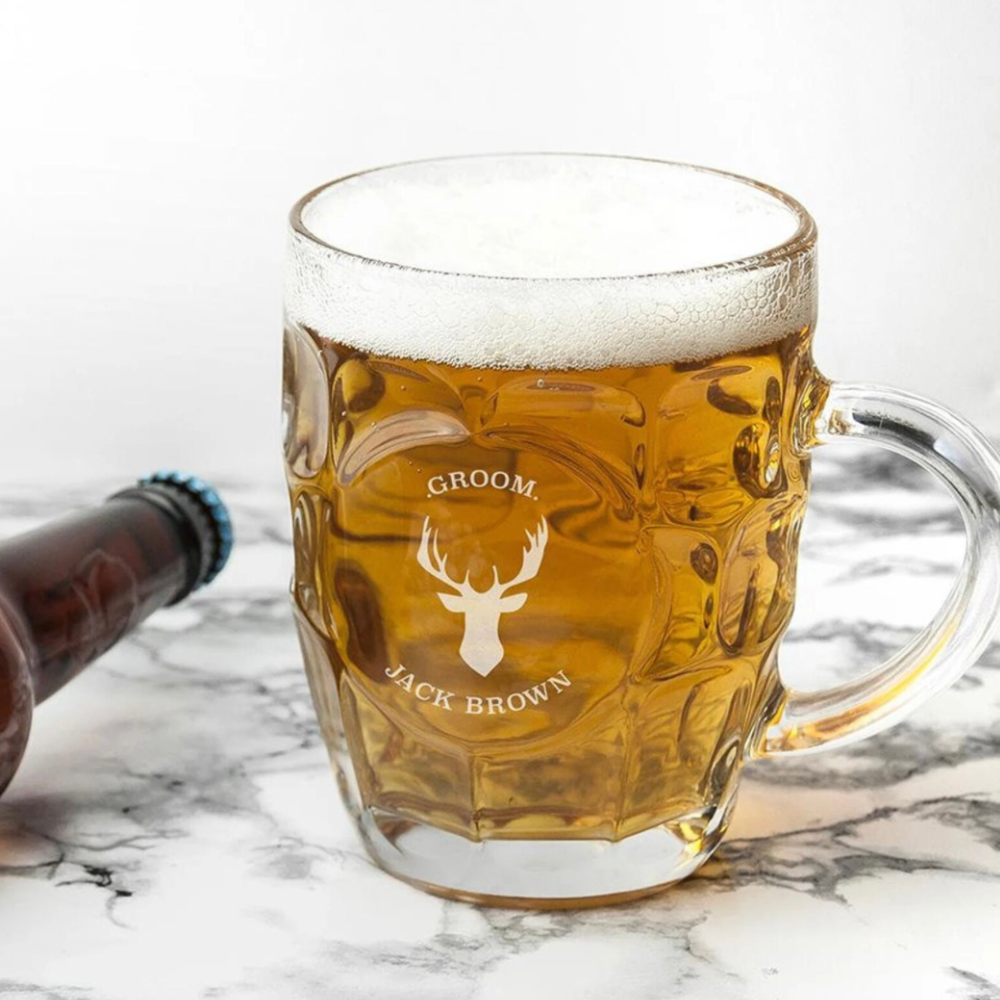 Personalised Stag Beer Glass