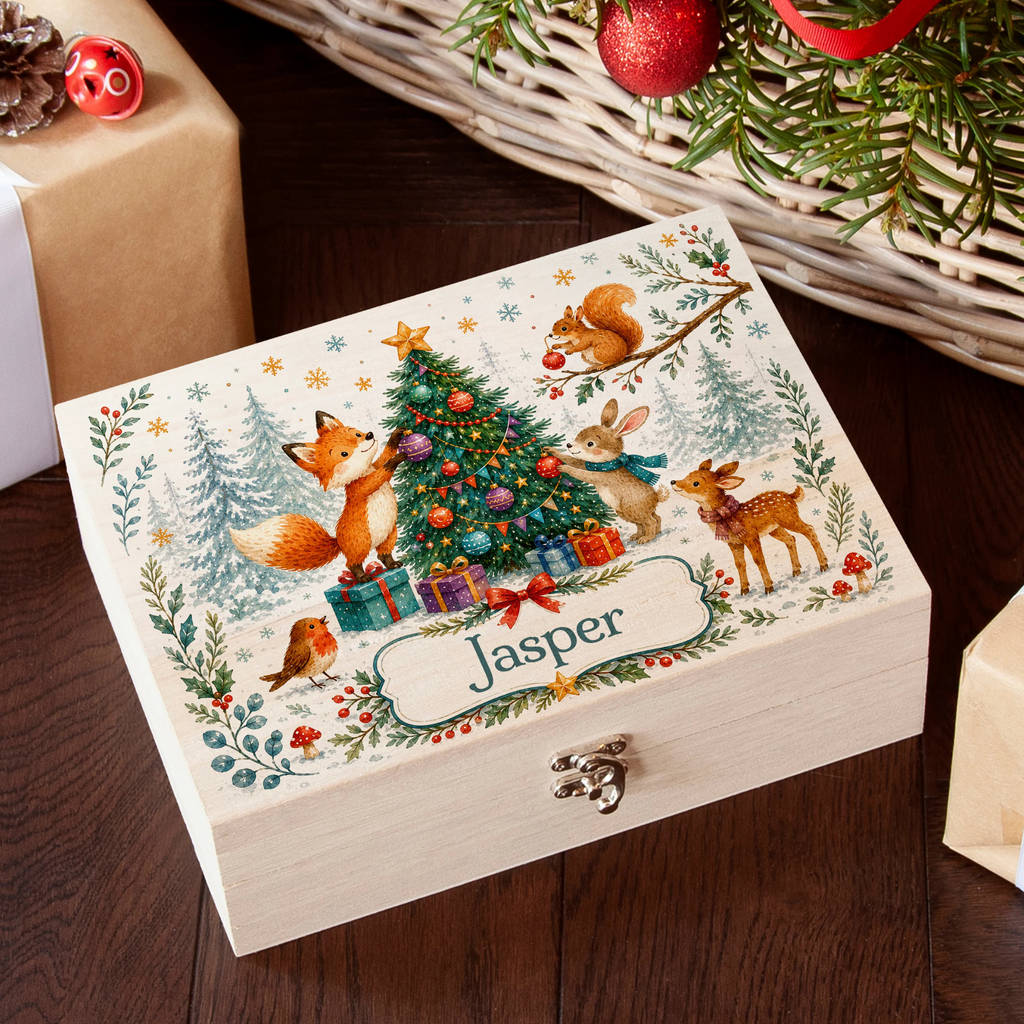 Personalised Woodland Animals Christmas Box