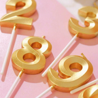 Gold Number Birthday Cake Candle