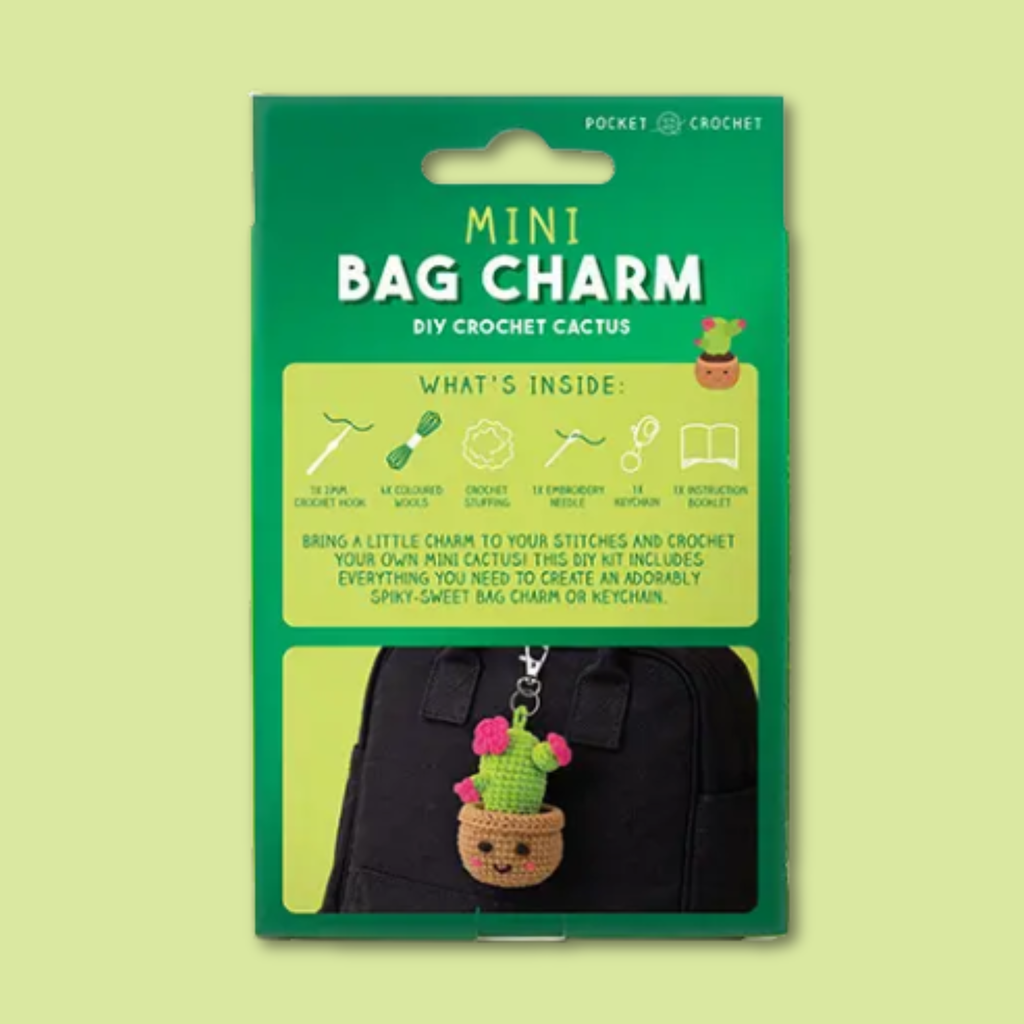 Mini Cactus DIY Crochet Bag Charm Kit