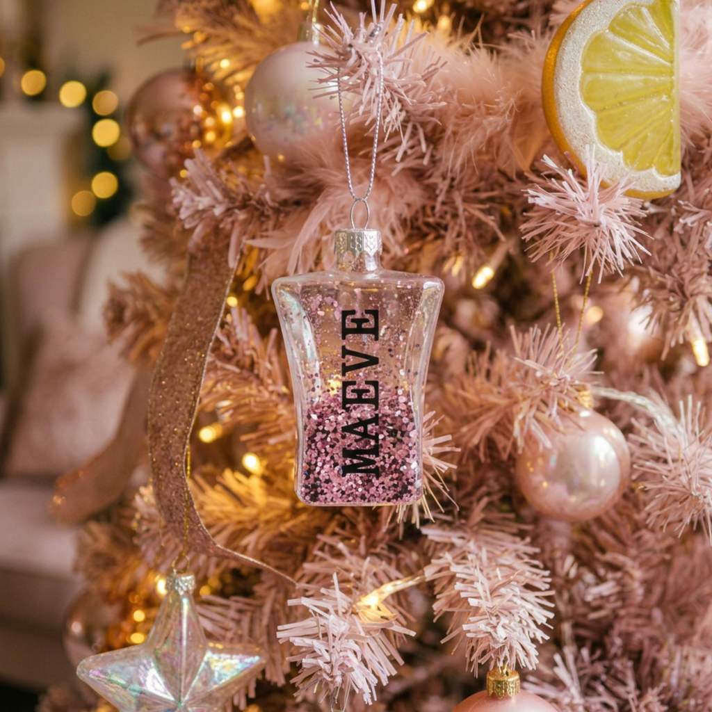 Set of 4 Personalised Tequila Baubles