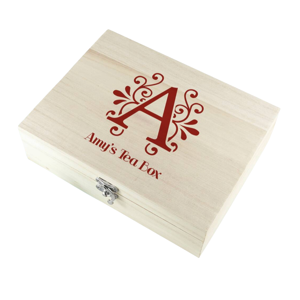 Personalised Monogrammed Tea Box with Fine Teas
