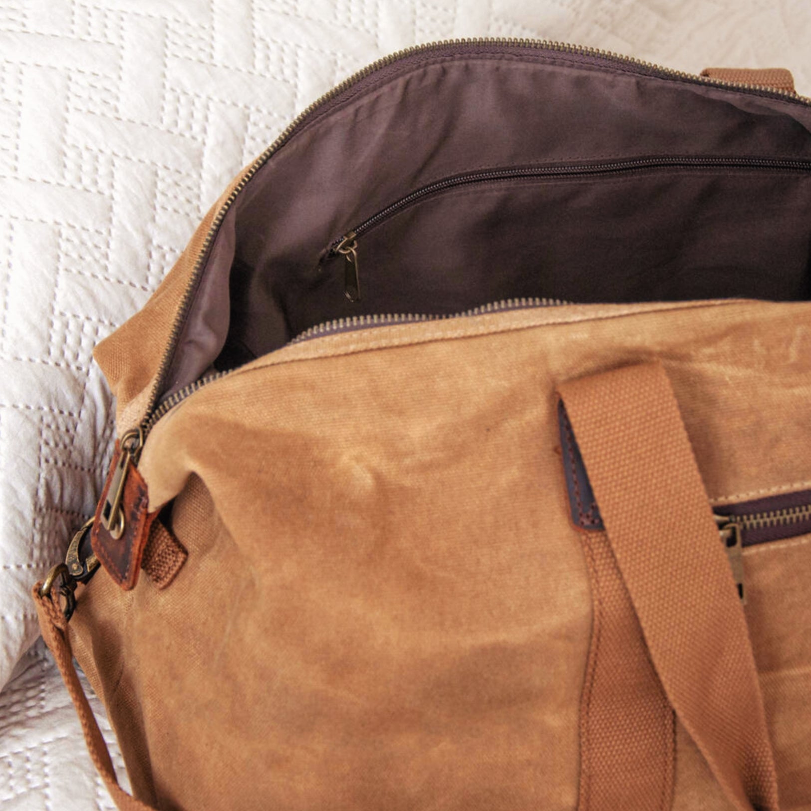 Monogrammed Luxury Waxed Canvas Holdall