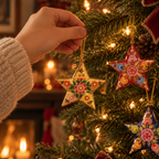 Kashmiri Floral Star Christmas Bauble