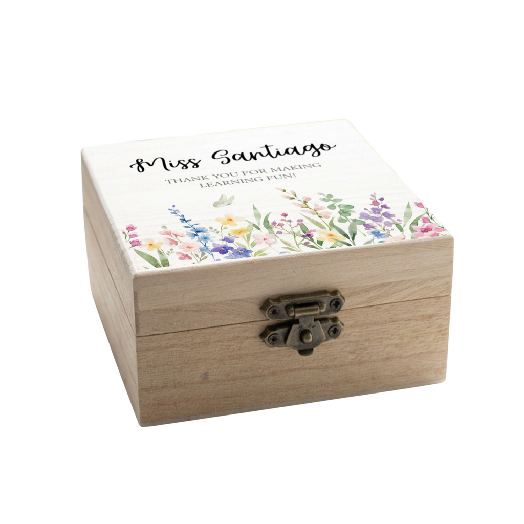 Personalised Teacher Gift Wooden Keepsake Box
