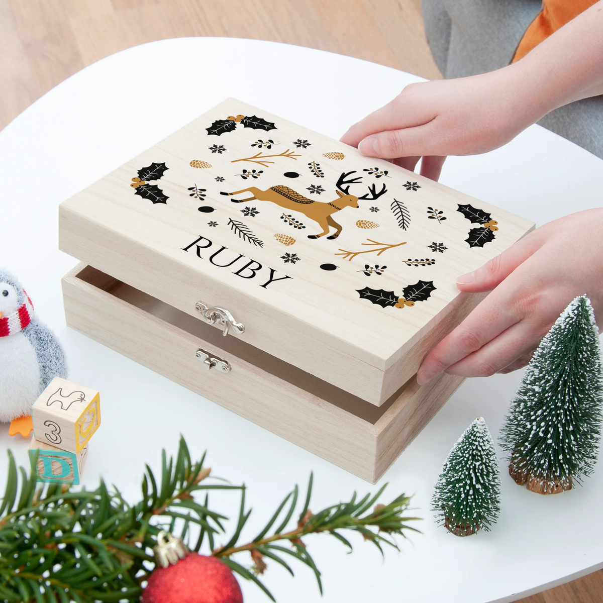 Personalised Scandi Deer Christmas Eve Box