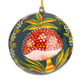 Hand Painted Mushroom Papier-Mâché Christmas Bauble