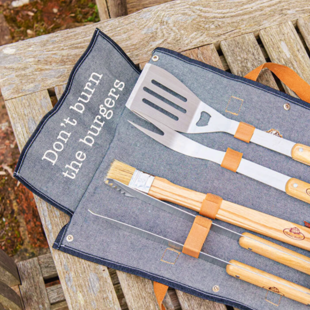 Personalised Denim BBQ Tool Set