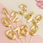 Gold Number Birthday Cake Candle