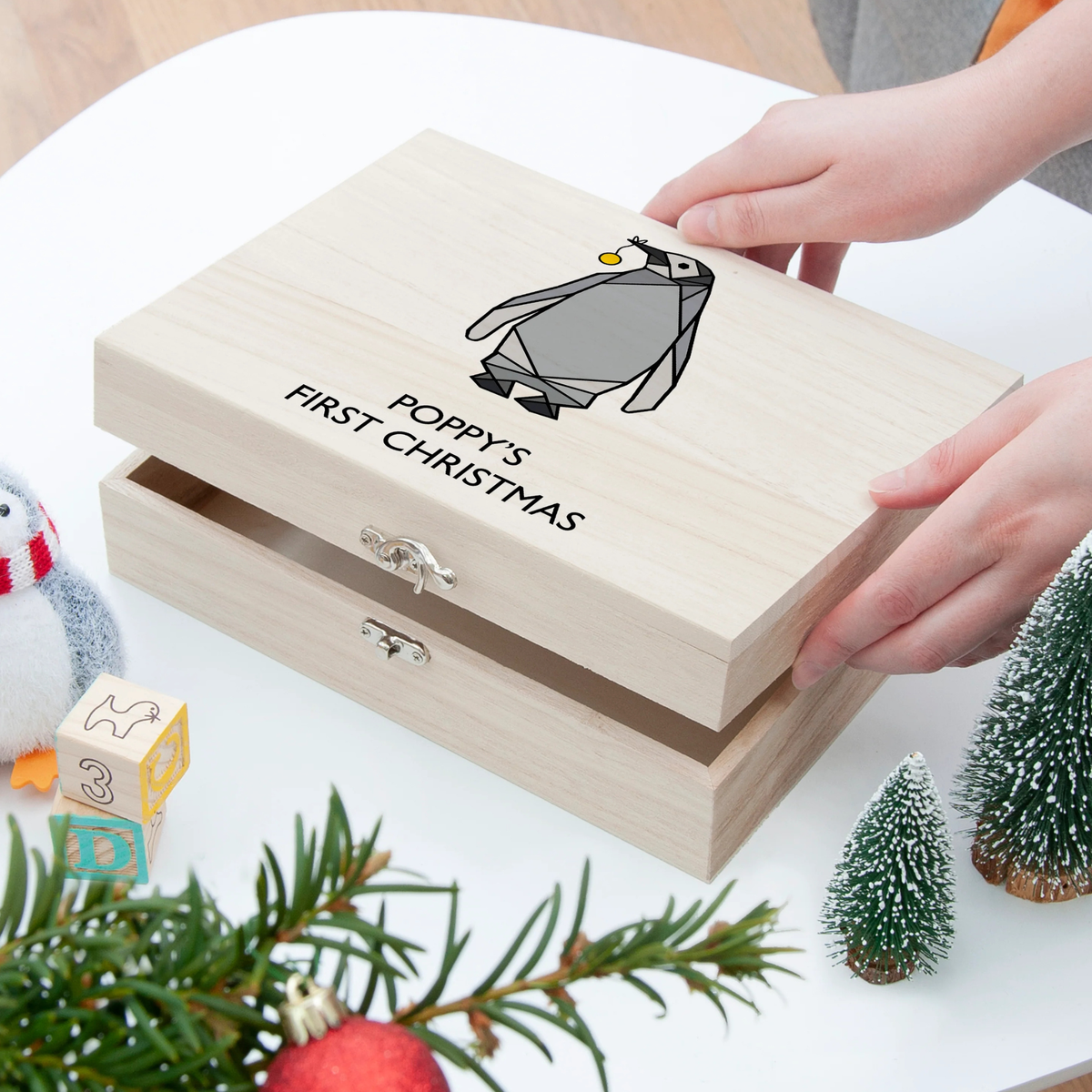 Personalised Baby Penguin Christmas Eve Box